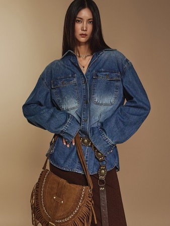 S660 Denim Long Shirt Korea