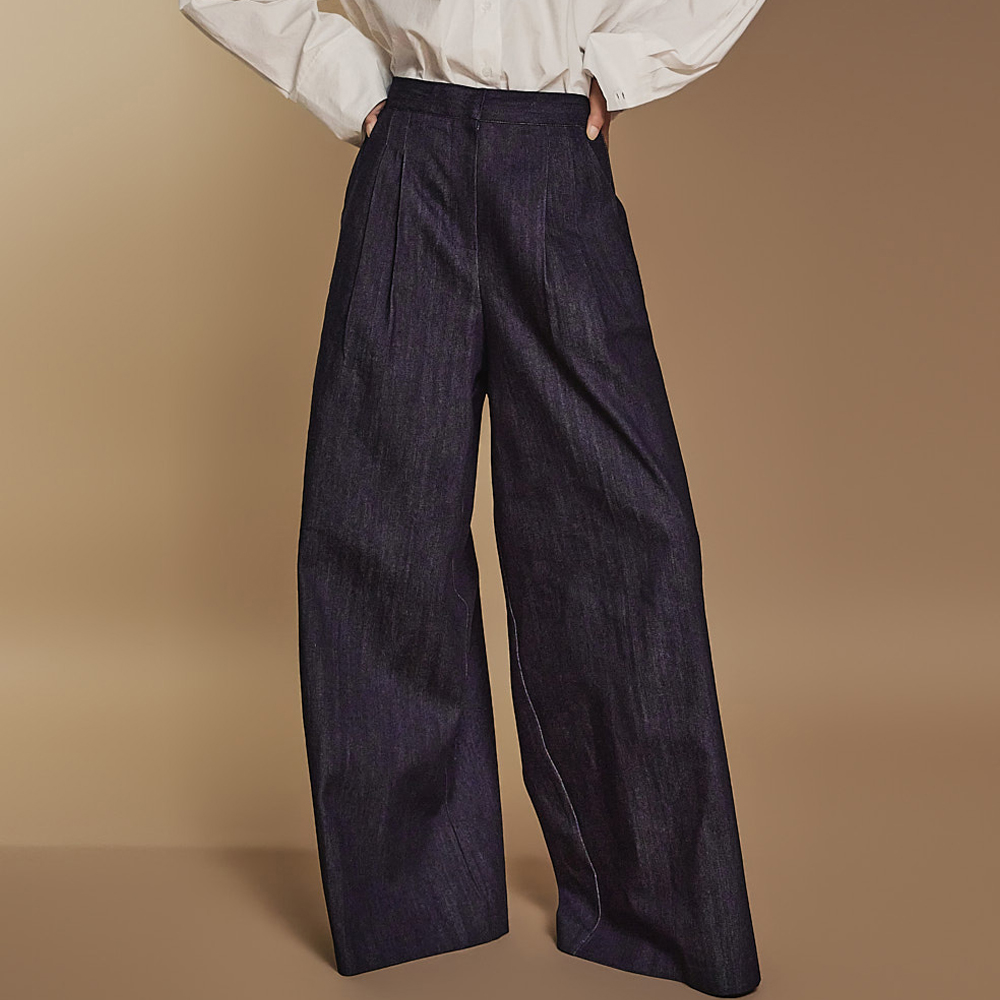 P3258 Wide Denim Slacks Korea