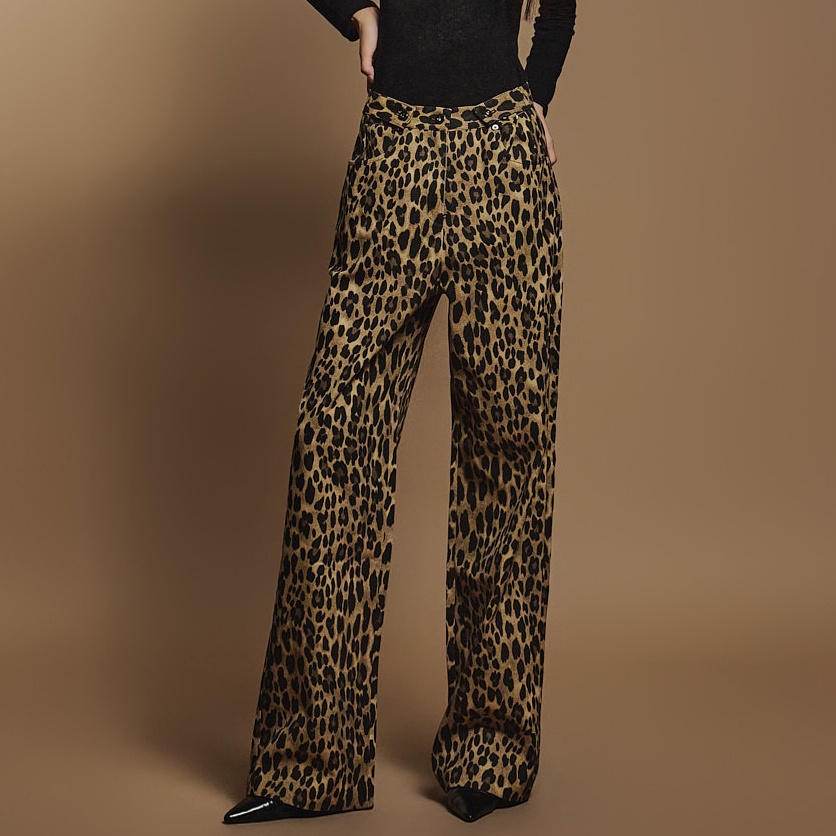 P3264 Leopard Pattern Pants Korea