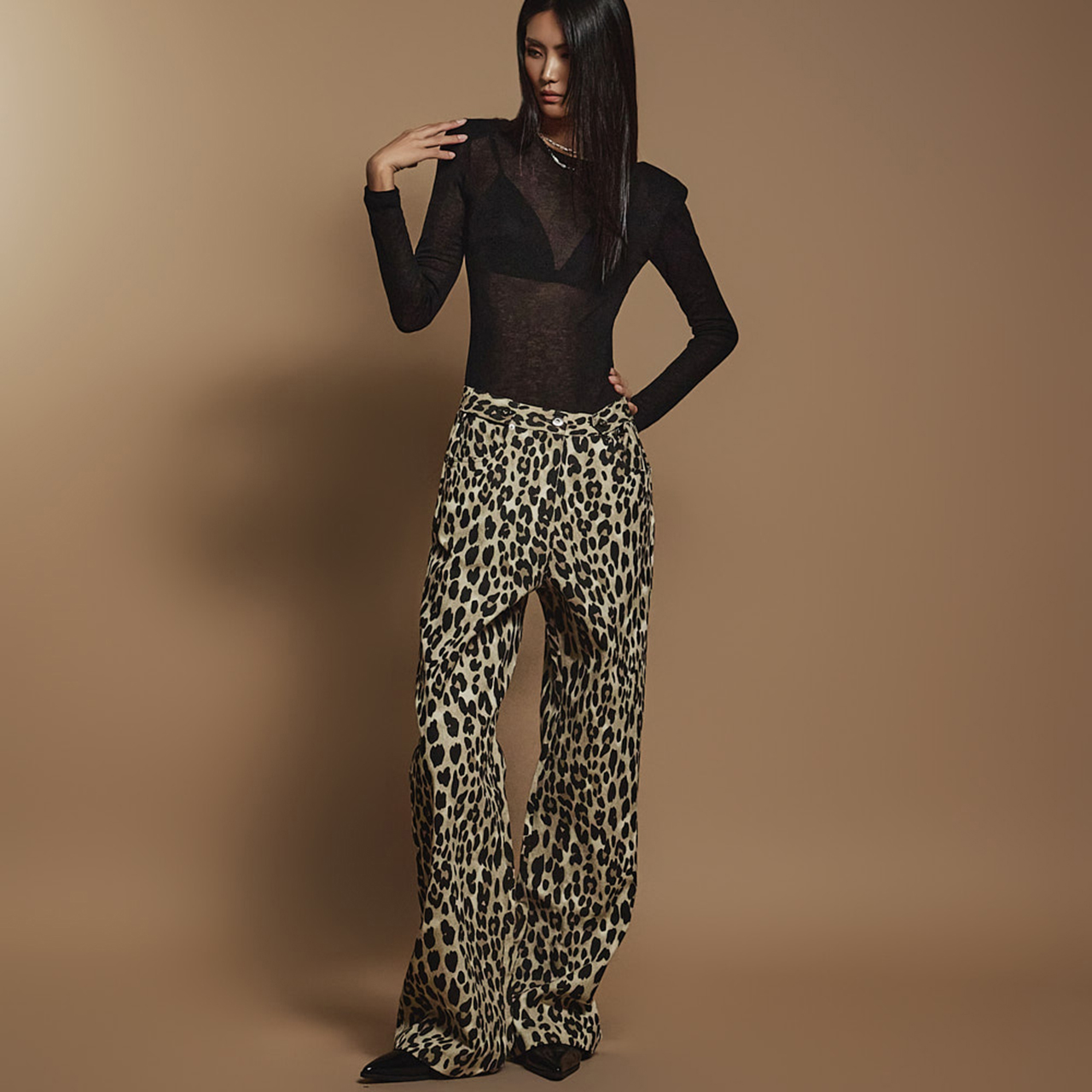 P3264 Leopard Pattern Pants Korea