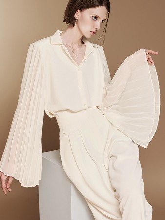 B3003 Pleated Blouse Korea